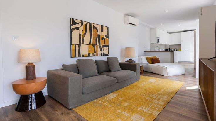 Lisbon São VicenteのBuilding Calçada do Monte - lovelystay - 1382511のアパートメントにある、モダンな家具を備えたエレガントなデザインのリビングルーム