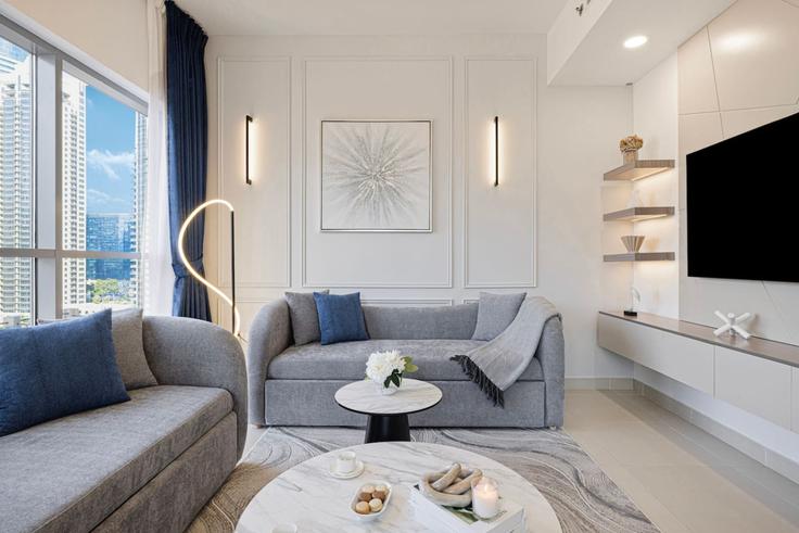 Downtown Dubai, Dubai 소재 Building Tariaq Bedon Esm - luxelivingcollection - 1287077 - DXB 유닛에 마련된, 현대적인 가구로 꾸며진 우아한 디자인의 거실 Downtown Dubai, Dubai 소재 Building Tariaq Bedon Esm - luxelivingcollection - 1287077 - DXB 유닛에 마련된, 현대적인 가구로 꾸며진 우아한 디자인의 거실