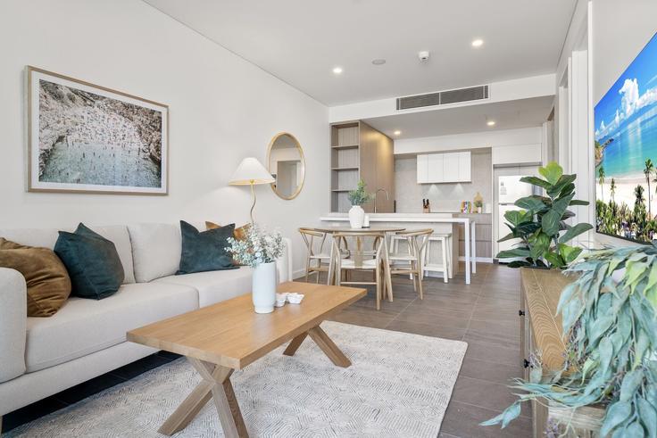 Salle de séjour élégante avec mobilier moderne dans un appartement à Building Leighton Beach Boulevard - madecomfy - 1560228 à North Fremantle, Perth Salle de séjour élégante avec mobilier moderne dans un appartement à Building Leighton Beach Boulevard - madecomfy - 1560228 à North Fremantle, Perth