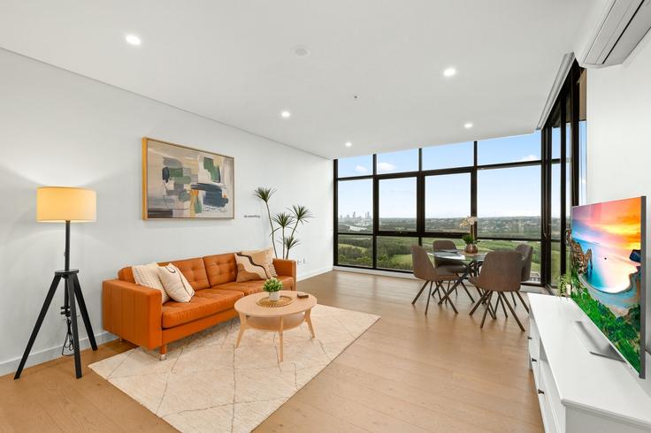 Wentworth Point, Sydney에 위치한 Building Verona Drive - madecomfy - 1560526 유닛의 세련된 인테리어가 돋보이는 거실 Wentworth Point, Sydney에 위치한 Building Verona Drive - madecomfy - 1560526 유닛의 세련된 인테리어가 돋보이는 거실