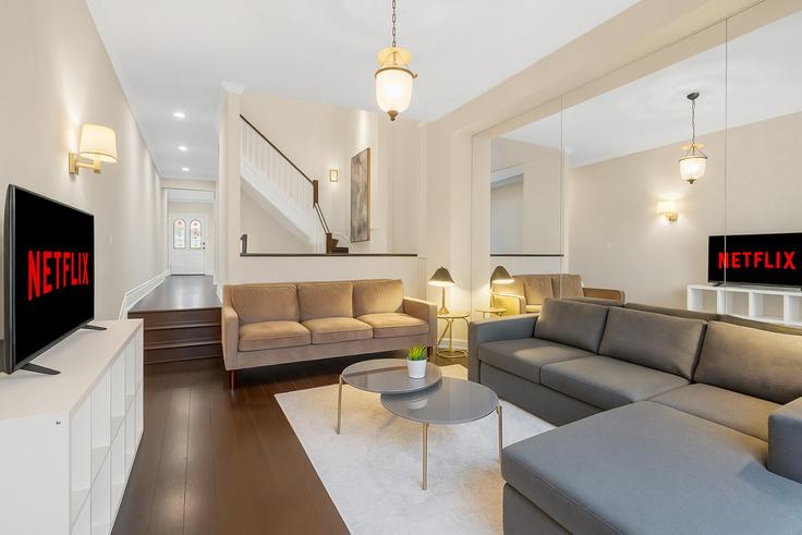 Toronto Old TorontoのBuilding Gloucester Street - maxima-properties - 1403773のアパートメントにある、モダンな家具を備えたエレガントなデザインのリビングルーム