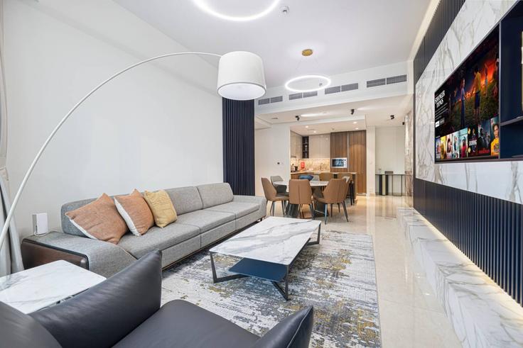 Building Emaar Boulevard - medini-homes - 1354417 adresindeki bir dairede modern mobilyalarla zarif bir şekilde tasarlanmış oturma odası Burj Khalifa, Dubai Building Emaar Boulevard - medini-homes - 1354417 adresindeki bir dairede modern mobilyalarla zarif bir şekilde tasarlanmış oturma odası Burj Khalifa, Dubai