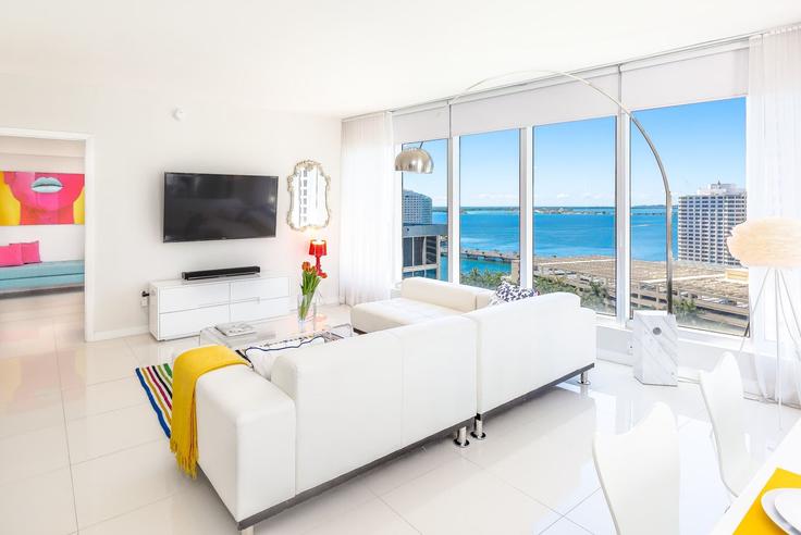 Miami, Miami에 위치한 Building Brickell Avenue - miami-vacation-rentals - 1240494 - MIA 유닛의 세련된 인테리어가 돋보이는 거실
