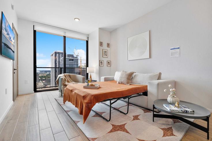 Miami, Miami에 위치한 Building Northeast 5th Street - miami-vacation-rentals - 1240681 - MIA 아파트의 세련된 인테리어가 돋보이는 거실