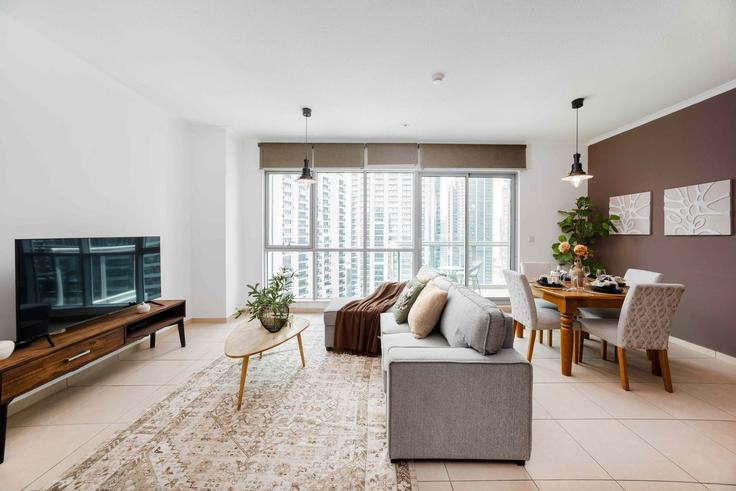 Dubai Burj KhalifaのBuilding Sheikh Mohammed bin Rashid Boulevard - mint-stay-homes-rental-llc - 1604524のアパートメントにある、モダンな家具を備えたエレガントなデザインのリビングルーム Dubai Burj KhalifaのBuilding Sheikh Mohammed bin Rashid Boulevard - mint-stay-homes-rental-llc - 1604524のアパートメントにある、モダンな家具を備えたエレガントなデザインのリビングルーム