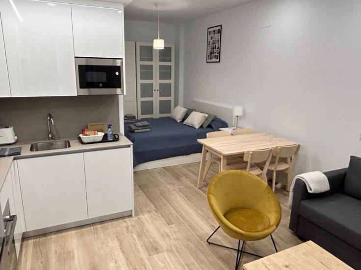 Elegant gestaltetes Wohnzimmer mit moderner Einrichtung in einer Wohnung im Building Calle de la Reina Mercedes - mitra-mc-sl - 1436035 in Tetuán, Madrid