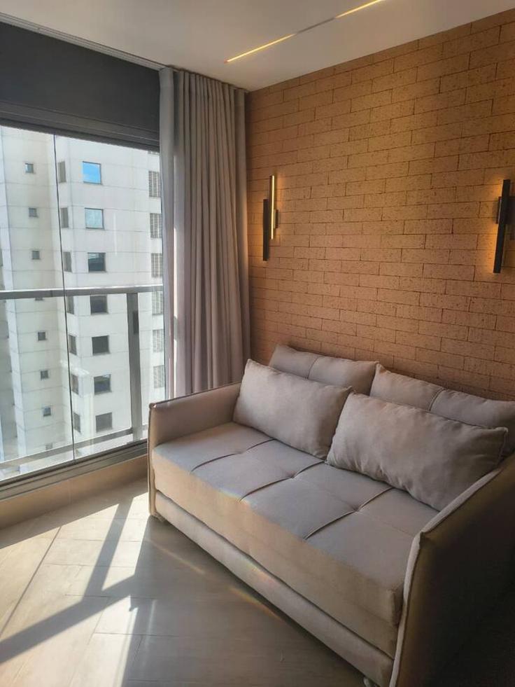 Salle de séjour élégante avec mobilier moderne dans un appartement à Building Rua Coronel José Eusébio - mon-apart-homes-llc - 1596896 à Consolação, São Paulo Salle de séjour élégante avec mobilier moderne dans un appartement à Building Rua Coronel José Eusébio - mon-apart-homes-llc - 1596896 à Consolação, São Paulo