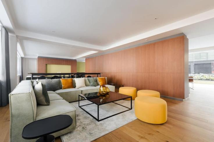 Building Avenida Mazatlan - mr-herold-homes - 1515010 adresindeki bir dairede modern mobilyalarla zarif bir şekilde tasarlanmış oturma odası Mexico City, Mexico City