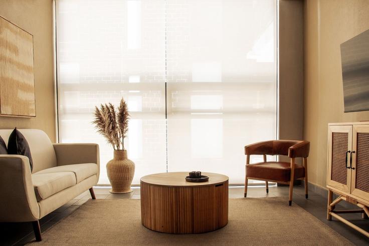 Building Minería 13 - mr-wmain - 1493176 adresindeki bir dairede modern mobilyalarla zarif bir şekilde tasarlanmış oturma odası Mexico City, Mexico City