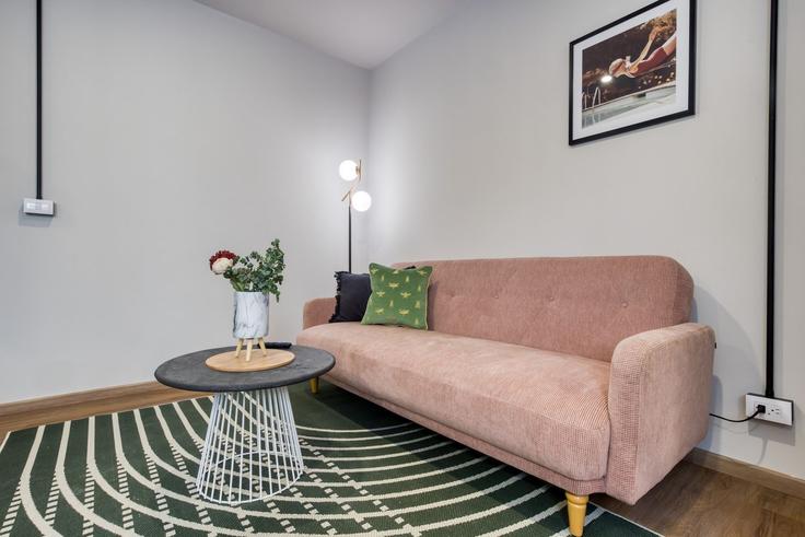 Salle de séjour élégante avec mobilier moderne dans un appartement à Building Avenida Vicente Suárez 146 - mr-wmain - 1493159 à Mexico City, Mexico City