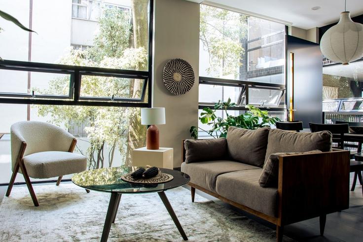 Mexico City, Mexico City에 위치한 Building Minería 13 - mr-wmain - 1493183 유닛의 세련된 인테리어가 돋보이는 거실