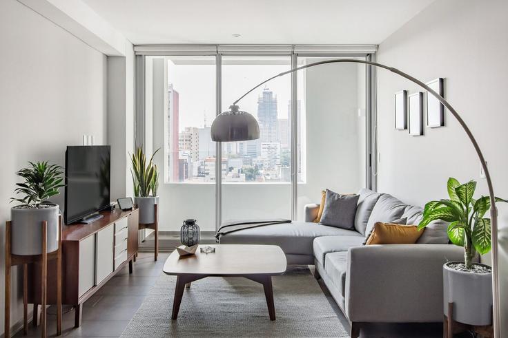 Salle de séjour élégante avec mobilier moderne dans un appartement à Building 453 Avenida Ejército Nacional - mr-wmain - 1493122 à Mexico City, Mexico City Salle de séjour élégante avec mobilier moderne dans un appartement à Building 453 Avenida Ejército Nacional - mr-wmain - 1493122 à Mexico City, Mexico City