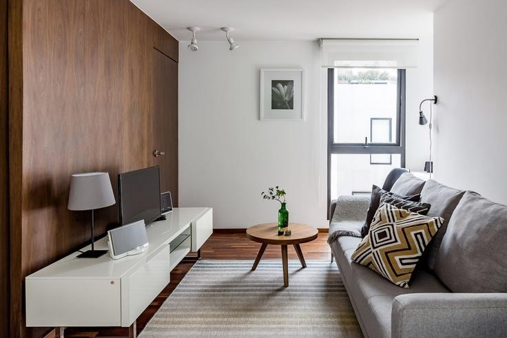 Salle de séjour élégante avec mobilier moderne dans un appartement à Building Pachuca 2 - mr-wmain - 1493271 à Mexico City, Mexico City