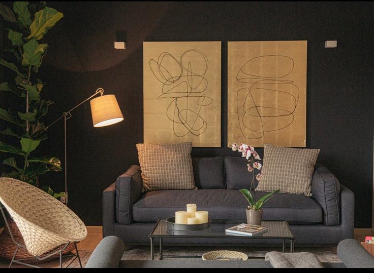 Elegante sala de estar con mobiliario moderno en un apartamento en Building Guanajuato 197 - mr-wmain - 1493124 en Mexico City, Mexico City