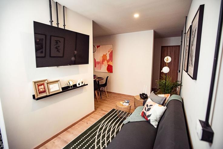 Salle de séjour élégante avec mobilier moderne dans un appartement à Building Avenida Vicente Suárez 146 - mr-wmain - 1493270 à Mexico City, Mexico City