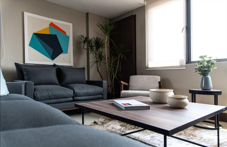 Salle de séjour élégante avec mobilier moderne dans un appartement à Building Sinaloa - mr-wmain - 1493272 à Mexico City, Mexico City