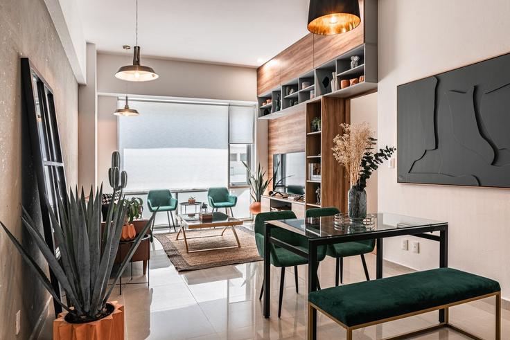 Salle de séjour élégante avec mobilier moderne dans un appartement à Building Carlos B. Zetina 33 - mr-wmain - 1624966 à Mexico City, Mexico City