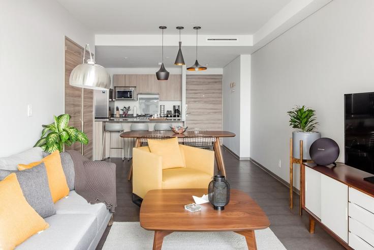 Mexico City Mexico CityのBuilding 453 Avenida Ejército Nacional - mr-wmain - 1493122のアパートメントにある、モダンな家具を備えたエレガントなデザインのリビングルーム