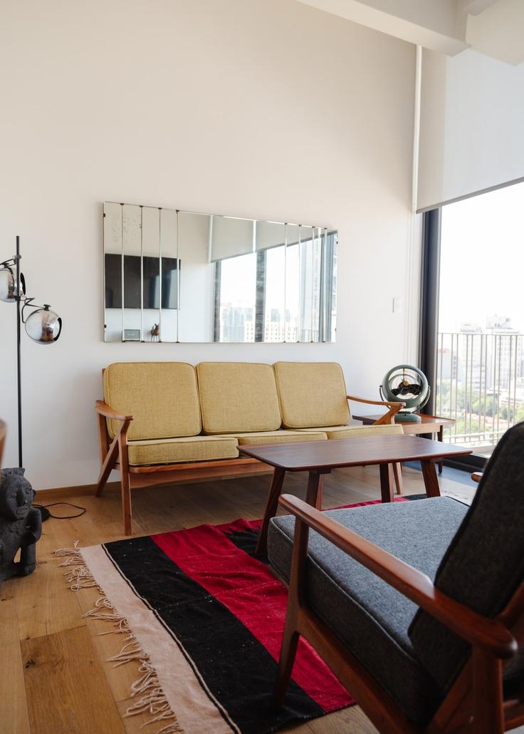 Salle de séjour élégante avec mobilier moderne dans un appartement à Building Sevilla - mr-wmain - 1493149 à Mexico City, Mexico City