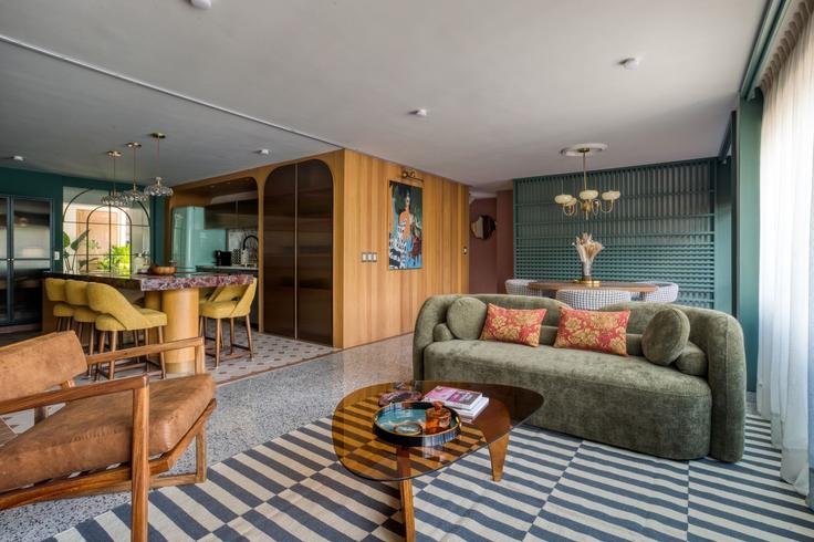 Elegant gestaltetes Wohnzimmer mit moderner Einrichtung in einer Wohnung im Building Ámsterdam 210 - mr-wmain - 1493308 in Mexico City, Mexico City