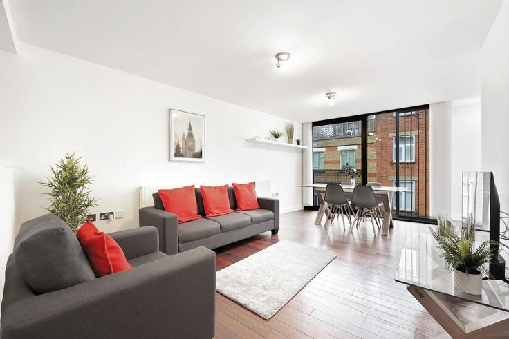 London London Borough of HackneyのBuilding Redchurch Street - murray-stays-limited - 1515924のアパートメントにある、モダンな家具を備えたエレガントなデザインのリビングルーム