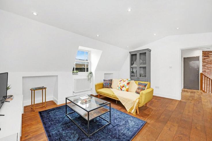 London London Borough of HackneyのBuilding Broadway Market - murray-stays-limited - 1515956のアパートメントにある、モダンな家具を備えたエレガントなデザインのリビングルーム