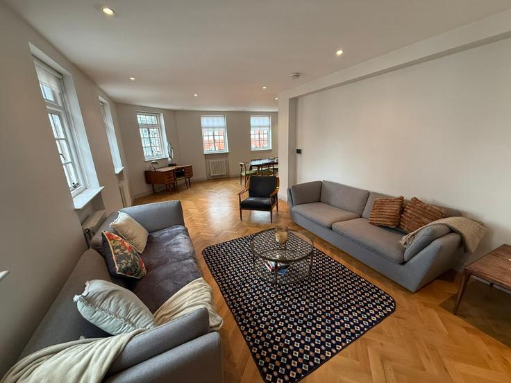 Elegant gestaltetes Wohnzimmer mit moderner Einrichtung in einer Wohnung im Building Green Street - my-london-hop-limited - 1521596 in City of Westminster, London