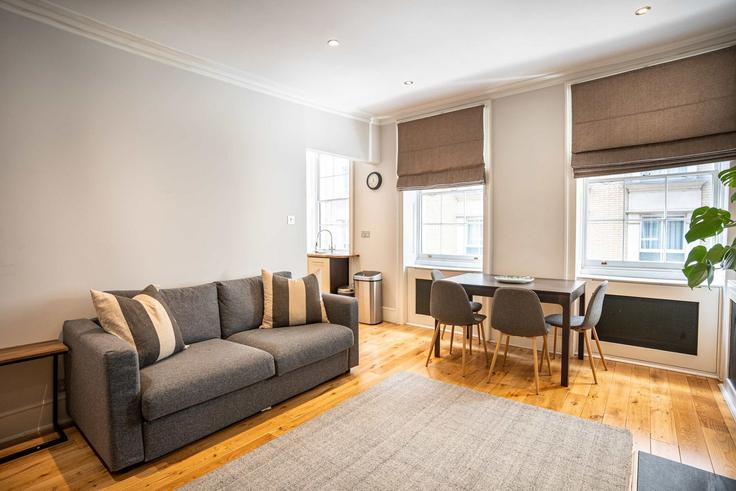 Salle de séjour élégante avec mobilier moderne dans un appartement à Building Craven Street - my-london-hop-limited - 1610270 à City of Westminster, London Salle de séjour élégante avec mobilier moderne dans un appartement à Building Craven Street - my-london-hop-limited - 1610270 à City of Westminster, London