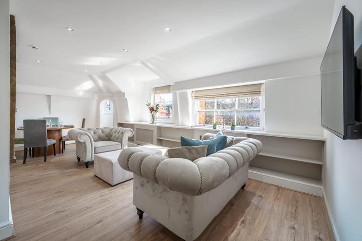 Salle de séjour élégante avec mobilier moderne dans un appartement à Building Hans Place - mycityresidence - 1018751 - LON à City of Westminster, London Salle de séjour élégante avec mobilier moderne dans un appartement à Building Hans Place - mycityresidence - 1018751 - LON à City of Westminster, London