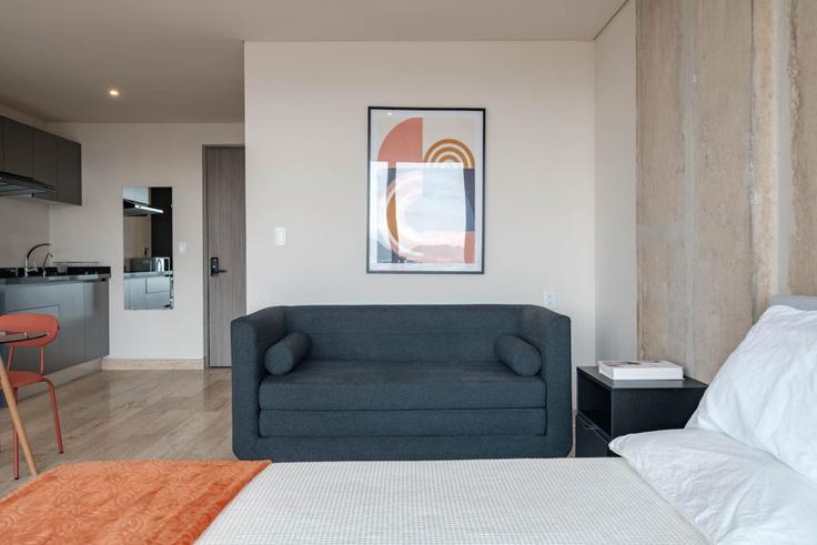 Elegantly designed living room with modern furnishings in an apartment at Building Avenida Marina Nacional - myla-stays - 1357002 in Mexico City, Mexico City Elegantly designed living room with modern furnishings in an apartment at Building Avenida Marina Nacional - myla-stays - 1357002 in Mexico City, Mexico City