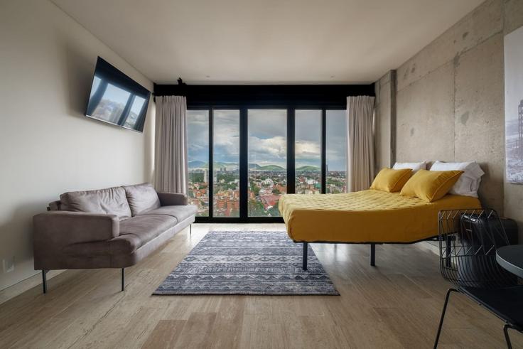 Elegant gestaltetes Wohnzimmer mit moderner Einrichtung in einer Wohnung im Building Avenida Marina Nacional - myla-stays - 1357008 in Mexico City, Mexico City Elegant gestaltetes Wohnzimmer mit moderner Einrichtung in einer Wohnung im Building Avenida Marina Nacional - myla-stays - 1357008 in Mexico City, Mexico City