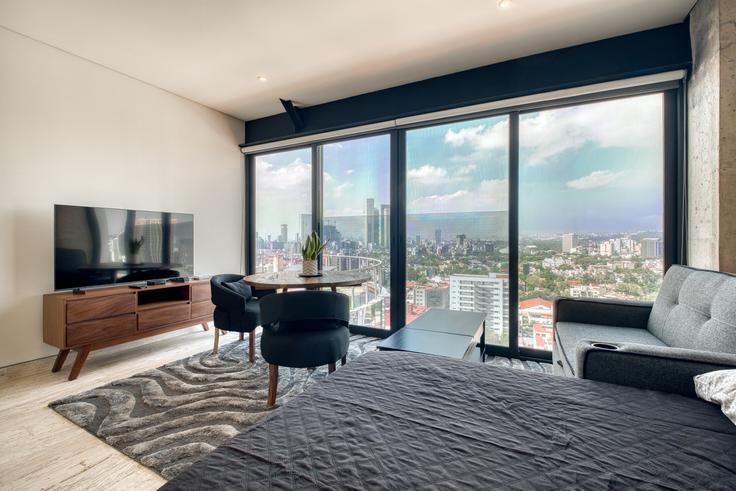 Elegant gestaltetes Wohnzimmer mit moderner Einrichtung in einer Wohnung im Building Avenida Marina Nacional - myla-stays - 1357014 in Mexico City, Mexico City Elegant gestaltetes Wohnzimmer mit moderner Einrichtung in einer Wohnung im Building Avenida Marina Nacional - myla-stays - 1357014 in Mexico City, Mexico City