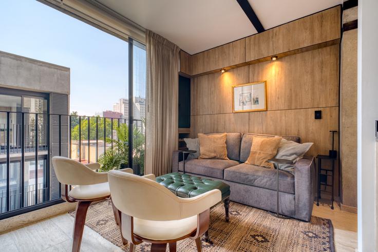Mexico City, Mexico City에 위치한 Building Salamanca - myla-stays - 1357023 유닛의 세련된 인테리어가 돋보이는 거실