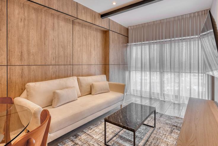 Elegante sala de estar con mobiliario moderno en un apartamento en Building Salamanca - myla-stays - 1564042 en Mexico City, Mexico City Elegante sala de estar con mobiliario moderno en un apartamento en Building Salamanca - myla-stays - 1564042 en Mexico City, Mexico City