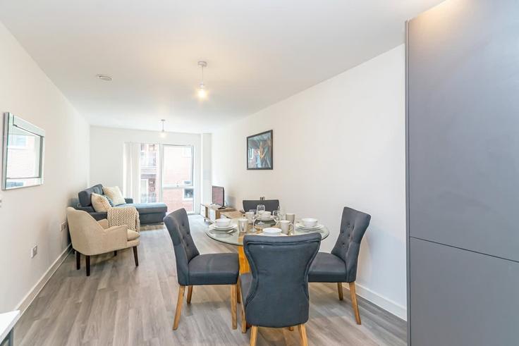 Manchester, Manchester에 위치한 Building Simpson Street - mypropertyhost - 1270208 - LON 유닛의 세련된 인테리어가 돋보이는 거실