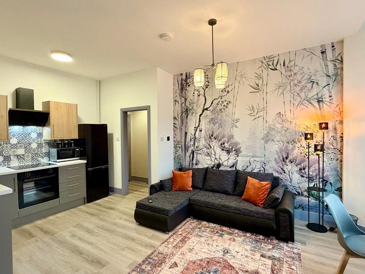 Building Grimsby Road - myshortlets - 1534970 adresindeki bir dairede modern mobilyalarla zarif bir şekilde tasarlanmış oturma odası Cleethorpes, Cleethorpes Building Grimsby Road - myshortlets - 1534970 adresindeki bir dairede modern mobilyalarla zarif bir şekilde tasarlanmış oturma odası Cleethorpes, Cleethorpes