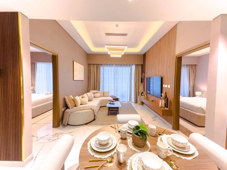 Salle de séjour élégante avec mobilier moderne dans un appartement à Building Tariaq Bedon Esm - naseem - 1383998 à Nad Al Sheba, Dubai Salle de séjour élégante avec mobilier moderne dans un appartement à Building Tariaq Bedon Esm - naseem - 1383998 à Nad Al Sheba, Dubai
