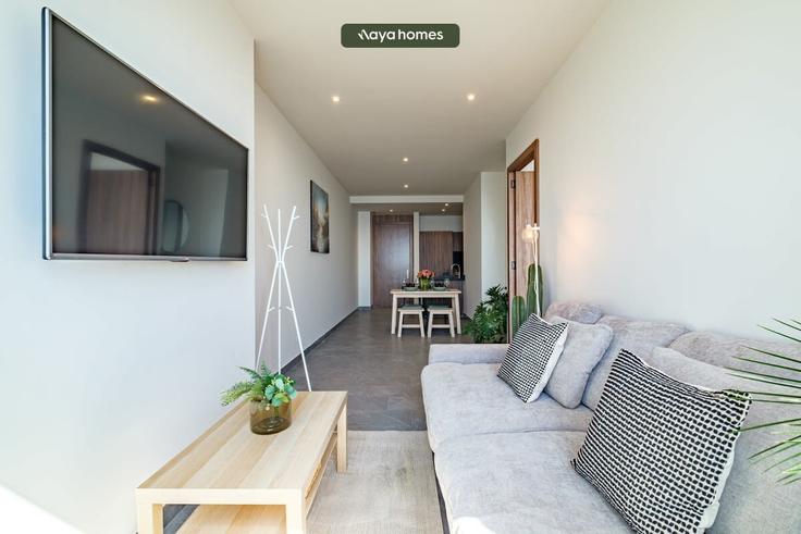 Mexico City, Mexico City에 위치한 Building Lafragua - nayahomes - 1018605 - MEX 아파트의 세련된 인테리어가 돋보이는 거실