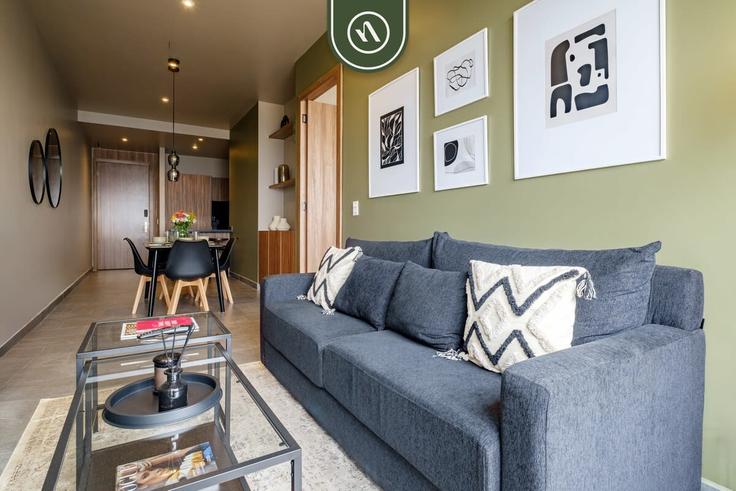 Mexico City, Mexico City에 위치한 Building Lafragua - nayahomes - 1018637 - MEX 아파트의 세련된 인테리어가 돋보이는 거실
