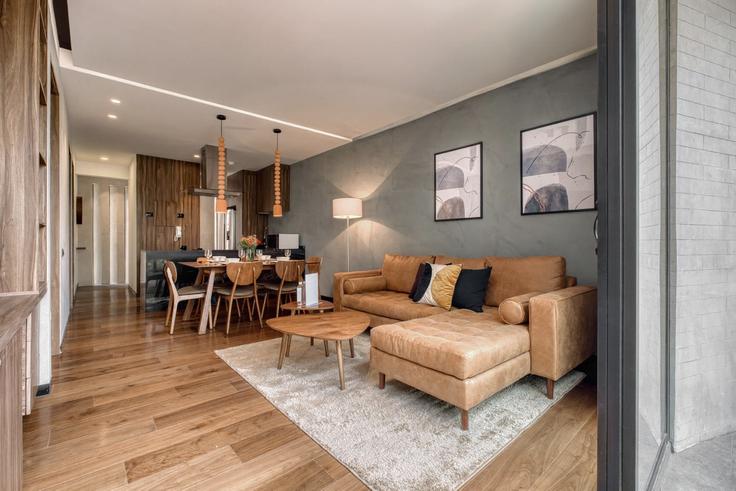 Mexico City, Mexico City 소재 Building Zacatecas - nayahomes - 1234552 유닛에 마련된, 현대적인 가구로 꾸며진 우아한 디자인의 거실