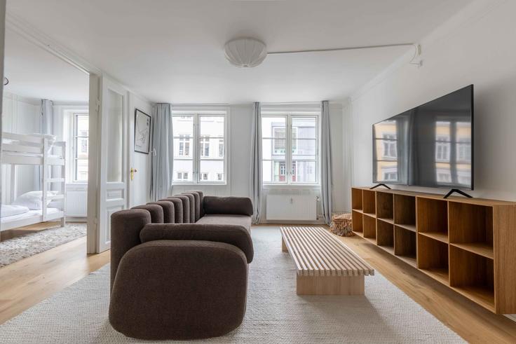 Copenhagen CopenhagenのBuilding Gothersgade - nest-udlejning-aps - 1625818のアパートメントにある、モダンな家具を備えたエレガントなデザインのリビングルーム Copenhagen CopenhagenのBuilding Gothersgade - nest-udlejning-aps - 1625818のアパートメントにある、モダンな家具を備えたエレガントなデザインのリビングルーム