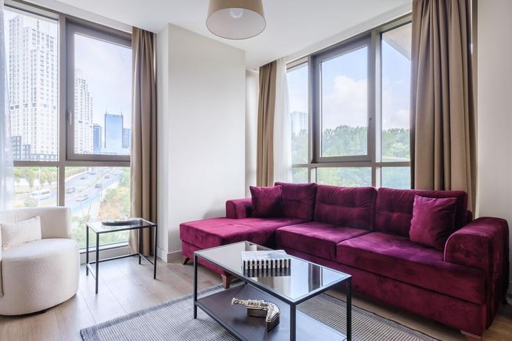 Building Çiçek Sokak - new-inn - 1352682 adresindeki bir dairede modern mobilyalarla zarif bir şekilde tasarlanmış oturma odası Sarıyer, İstanbul