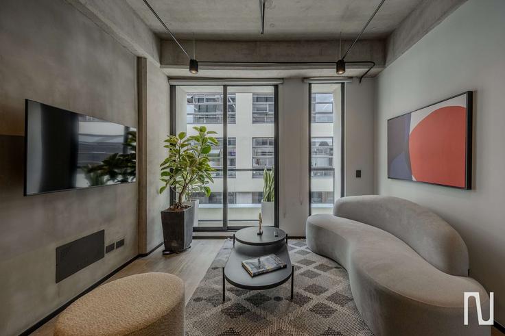 Salle de séjour élégante avec mobilier moderne dans un appartement à Building Carrera 13a - nok - 1629335 à Chapinero, Bogotá