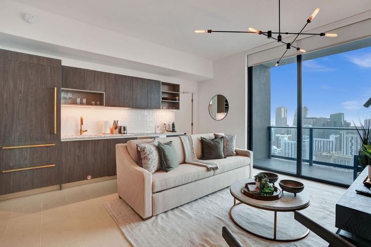 Miami, Miami에 위치한 Building Dwyane Wade Boulevard - nomadaresidences - 1263785 - MIA 유닛의 세련된 인테리어가 돋보이는 거실