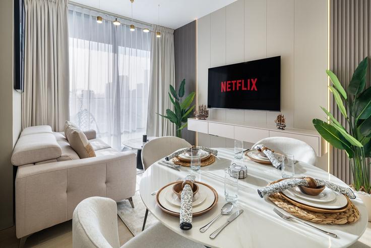 1 apartamento de un dormitorio amueblado en Bijada Boulevard South 1225487P , Jumeirah Village, Dubai, foto 1