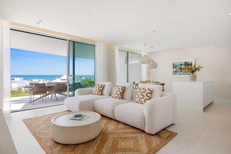 Marbella MarbellaのBuilding Arrabal S. 2 Virgen del Carmen - oasiseurope - 1363362のアパートメントにある、モダンな家具を備えたエレガントなデザインのリビングルーム Marbella MarbellaのBuilding Arrabal S. 2 Virgen del Carmen - oasiseurope - 1363362のアパートメントにある、モダンな家具を備えたエレガントなデザインのリビングルーム