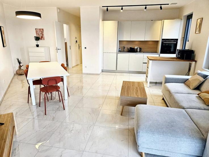Salle de séjour élégante avec mobilier moderne dans un appartement à Building N6 - omlu-sarl - 1342602 à Luxembourg, Luxembourg
