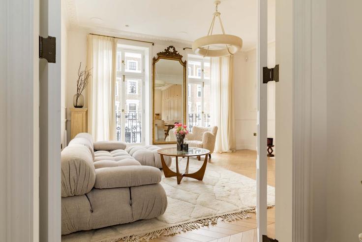 Elegantly designed living room with modern furnishings in an apartment at Building Princess Road - outofoffice - 1523490 in London Borough of Camden, London