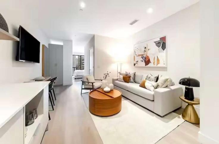 Salle de séjour élégante avec mobilier moderne dans un appartement à Building Southwest 9th Street - palermo-home-rentals-llc - 1328105 à Miami, Miami Salle de séjour élégante avec mobilier moderne dans un appartement à Building Southwest 9th Street - palermo-home-rentals-llc - 1328105 à Miami, Miami