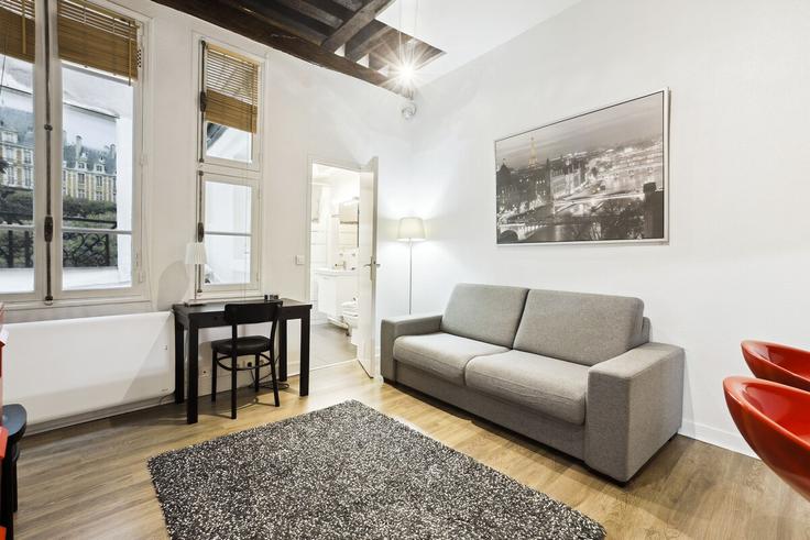 Paris 2nd arrondissementのBuilding Rue d'Aboukir - paris-appartements-services - 1523237のアパートメントにある、モダンな家具を備えたエレガントなデザインのリビングルーム